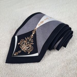 Pierre Cardin Black and Gold Designer Silk Men's Necktie